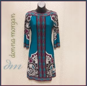 Aqua Paisley Print Midi Dress by Donna Morgan